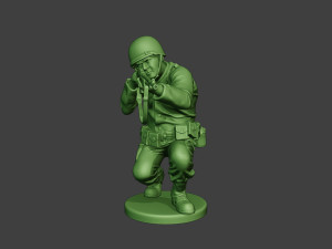 american soldier ww2 shoot crouch3 a12 Model do druku 3D
