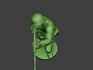 american soldier ww2 shoot crouch3 a12 Model do druku 3D