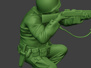 american soldier ww2 shoot crouch3 a12 Model do druku 3D