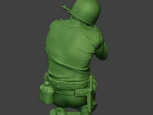 american soldier ww2 shoot crouch3 a12 3D Print Model