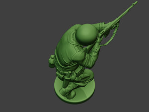 american soldier ww2 shoot crouch3 a12 Model do druku 3D