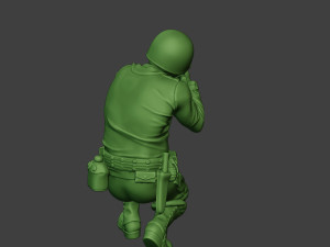 american soldier ww2 shoot crouch3 a12 Model do druku 3D