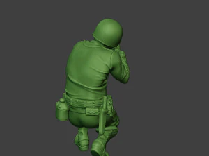 american soldier ww2 shoot crouch3 a12 3D Print Model
