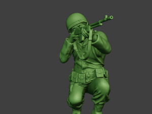 american soldier ww2 shoot crouch3 a12 Model do druku 3D