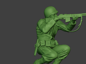 american soldier ww2 shoot crouch3 a12 Model do druku 3D