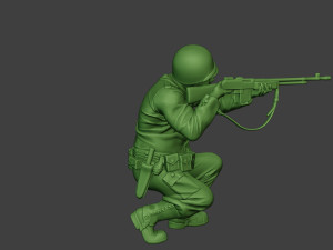 american soldier ww2 shoot crouch3 a12 Model do druku 3D