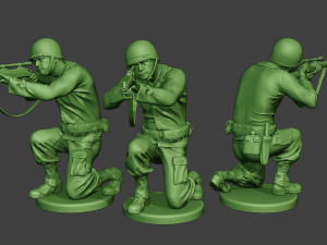 american soldier ww2 shoot crouch4 a12 Modello di stampa 3D
