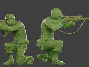 american soldier ww2 shoot crouch4 a12 Modelo de impresión 3D