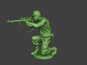 american soldier ww2 shoot crouch4 a12 Modelo de impresión 3D
