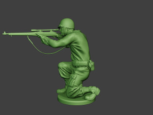 american soldier ww2 shoot crouch4 a12 Modelo de impresión 3D