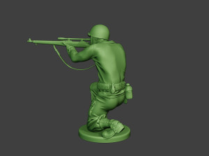 american soldier ww2 shoot crouch4 a12 Modelo de impresión 3D