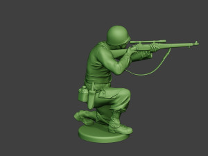 american soldier ww2 shoot crouch4 a12 Modelo de impresión 3D