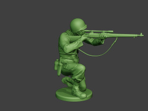 american soldier ww2 shoot crouch4 a12 Modelo de impresión 3D