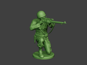 american soldier ww2 shoot crouch4 a12 Modelo de impresión 3D