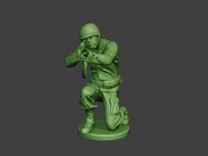 american soldier ww2 shoot crouch4 a12 Modelo de impresión 3D