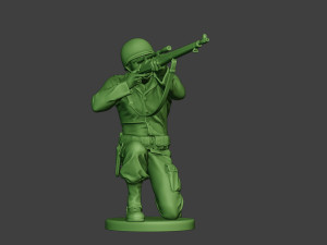 american soldier ww2 shoot crouch4 a12 Modelo de impresión 3D
