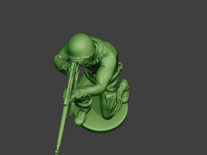 american soldier ww2 shoot crouch4 a12 Modelo de impresión 3D