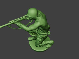 american soldier ww2 shoot crouch4 a12 Modelo de impresión 3D