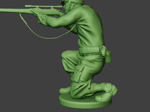 american soldier ww2 shoot crouch4 a12 Modelo de impresión 3D