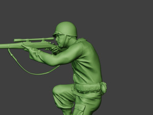 american soldier ww2 shoot crouch4 a12 Modelo de impresión 3D