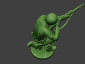 american soldier ww2 shoot crouch4 a12 Modelo de impresión 3D
