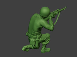 american soldier ww2 shoot crouch4 a12 Modelo de impresión 3D