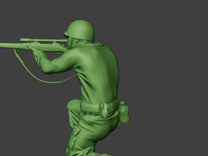 american soldier ww2 shoot crouch4 a12 Modelo de impresión 3D