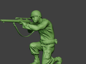 american soldier ww2 shoot crouch4 a12 Modelo de impresión 3D