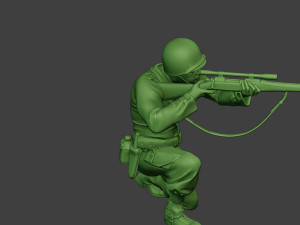 american soldier ww2 shoot crouch4 a12 Modelo de impresión 3D