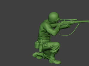 american soldier ww2 shoot crouch4 a12 Modelo de impresión 3D