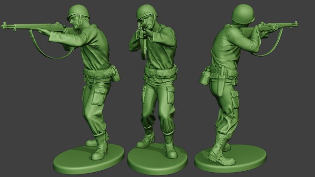 american soldier ww2 shoot stand a12 3D Принт Модель .c4d .max .obj .3ds .fbx .stl .blend