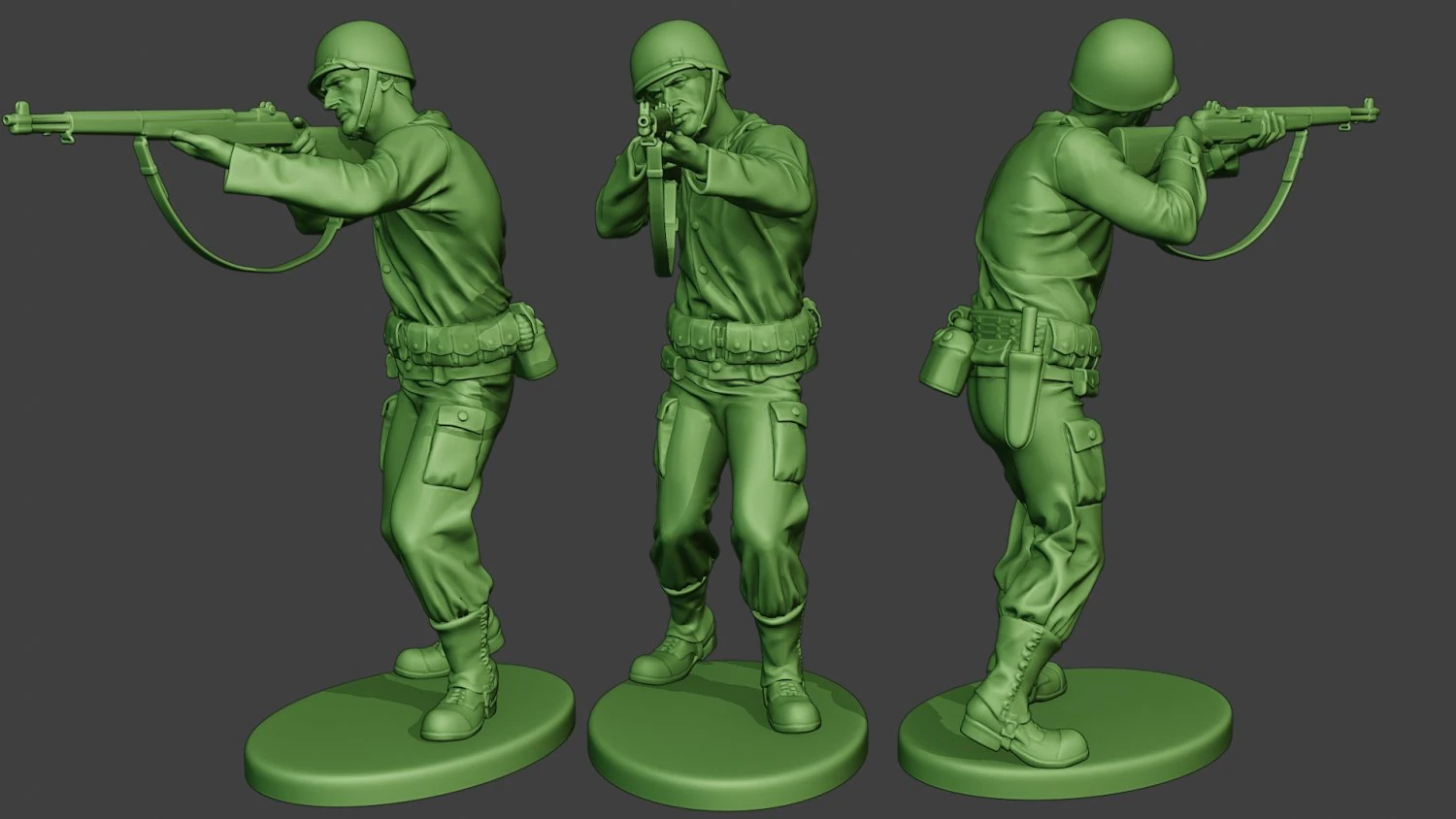 american soldier ww2 shoot stand a12 3D Print Model .c4d .max .obj .3ds .fbx .stl .blend 
