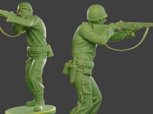 american soldier ww2 shoot stand a12 3D Принт Модель