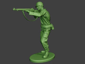 american soldier ww2 shoot stand a12 3D Print Model