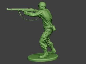 american soldier ww2 shoot stand a12 3D Print Model