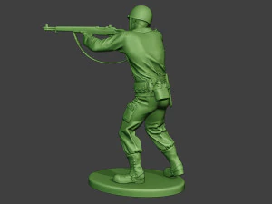 american soldier ww2 shoot stand a12 3D Print Model
