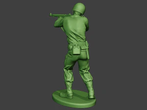american soldier ww2 shoot stand a12 3D Print Model