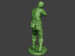 american soldier ww2 shoot stand a12 3D Print Model