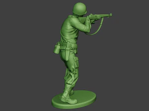 american soldier ww2 shoot stand a12 3D Print Model