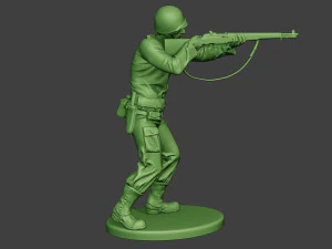 american soldier ww2 shoot stand a12 3D Print Model