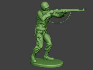 american soldier ww2 shoot stand a12 3D Print Model