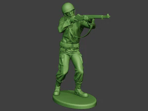 american soldier ww2 shoot stand a12 3D Print Model