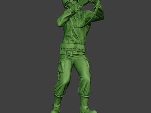 american soldier ww2 shoot stand a12 3D Print Model