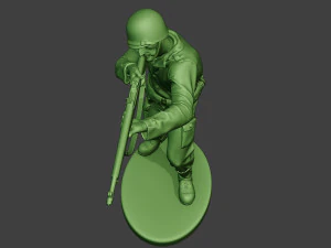 american soldier ww2 shoot stand a12 3D Print Model