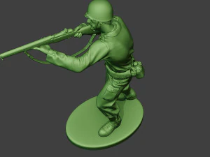 american soldier ww2 shoot stand a12 3D Print Model
