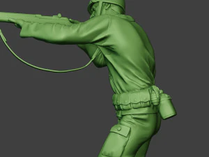 american soldier ww2 shoot stand a12 3D Print Model