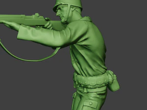 american soldier ww2 shoot stand a12 3D Print Model