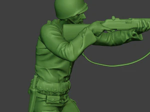 american soldier ww2 shoot stand a12 3D Print Model