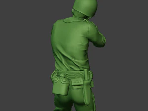 american soldier ww2 shoot stand a12 3D Print Model