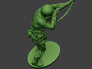 american soldier ww2 shoot stand a12 3D Print Model